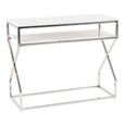 Clearance - Crossroad White Marble Top Rectangle Console Table with Chrome Frame thumbnail 2