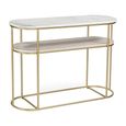 Buxton Console Table - Oval - White Marble and Gold