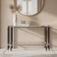 Allessi Console Table - Clear Glass and Chrome - Oval