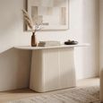 Patrice Fluted Console Table - Oval - Off White - Mango Wood