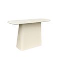 Patrice Fluted Console Table - Oval - Off White - Mango Wood
