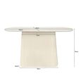 Patrice Fluted Console Table - Oval - Off White - Mango Wood