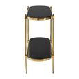 Arezzo Console Table - Oval - Black Glass and Gold Metal - with Shelf
