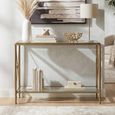 Axis Console Table - Clear Glass with Gold Metal