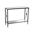 Axis Console Table - Clear Glass with Black Metal