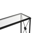 Axis Console Table - Clear Glass with Black Metal