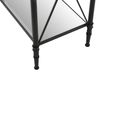 Axis Console Table - Clear Glass with Black Metal