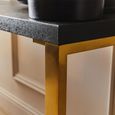 Cardoba Console Tables - Set of 2 - Black Faux Shagreen with Gold Legs