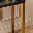 Cardoba Console Tables - Set of 2 - Black Faux Shagreen with Gold Legs