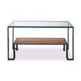 Cibo Console Table - Clear Glass with Black Metal - with Shelf