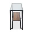 Cibo Console Table - Clear Glass with Black Metal - with Shelf