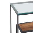 Cibo Console Table - Clear Glass with Black Metal - with Shelf