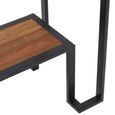 Cibo Console Table - Clear Glass with Black Metal - with Shelf