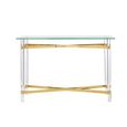 Clarence Console Table - Clear Glass with Gold Metal