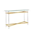 Clarence Console Table - Clear Glass with Gold Metal