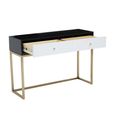 Dumas Console Table - 2 Drawer - Black and White