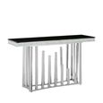 Eliza Console Table - Black Glass and Silver Metal