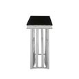 Eliza Console Table - Black Glass and Silver Metal