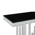 Eliza Console Table - Black Glass and Silver Metal
