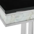 Eliza Console Table - Black Glass and Silver Metal