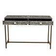 Fusion Console Table - 2 Drawer - Black Bone Inlay