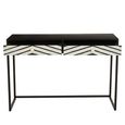 Fusion Console Table - 2 Drawer - Black and White Bone Inlay