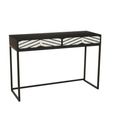Fusion Console Table - 2 Drawer - Black and White Bone Inlay