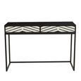Fusion Console Table - 2 Drawer - Black and White Bone Inlay