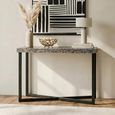 Fusion Console Table - Shell Crackle Mosaic with Black Metal