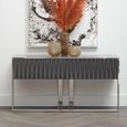 Genoa Console Table - Fluted - Grey