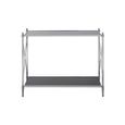Hoffmann Console Table - Black Glass with Silver Metal