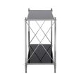 Hoffmann Console Table - Black Glass with Silver Metal