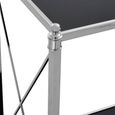 Hoffmann Console Table - Black Glass with Silver Metal
