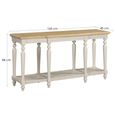 Chateau Console Table - 165cm - Grey Painted - Pine