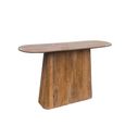 Salvator Curved Fluted Console Table - Oval - Natural- Mango Wood