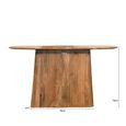 Salvator Curved Fluted Console Table - Oval - Natural- Mango Wood