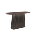 Salvator Curved Fluted Console Table - Oval - Walnut - Mango Wood