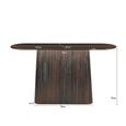 Salvator Curved Fluted Console Table - Oval - Walnut - Mango Wood