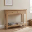 Cotswold Oak Console Table - 2 Drawer - Natural