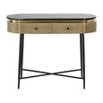 Ironville Brass Ribbed 2 Drawer Curved Console Table