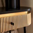 Ironville Brass Ribbed 2 Drawer Curved Console Table