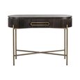 Luxor Brushed Brass Ribbed 1 Drawer Curved Console Table