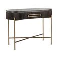 Luxor Brushed Brass Ribbed 1 Drawer Curved Console Table
