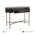 Luxor Brushed Brass Ribbed 1 Drawer Curved Console Table