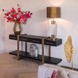 Cambon Dark Oak and Brass Large Console Table