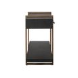 Cambon Dark Oak and Brass Large Console Table