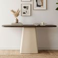 Brix Marron Console Table - Off White - Mango Wood and Metal