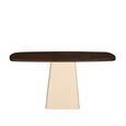 Brix Marron Console Table - Off White - Mango Wood and Metal