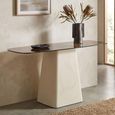 Brix Mylon Console Table - Off White - Glass and Metal