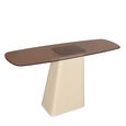 Brix Mylon Console Table - Off White - Glass and Metal